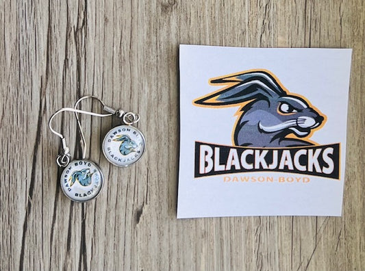 Dawson-Boyd Blackjacks Charm Earrings