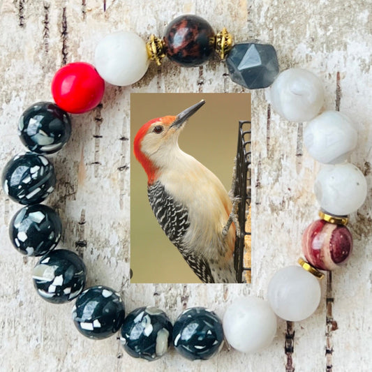 Red Bellied Woodpecker Bracelet