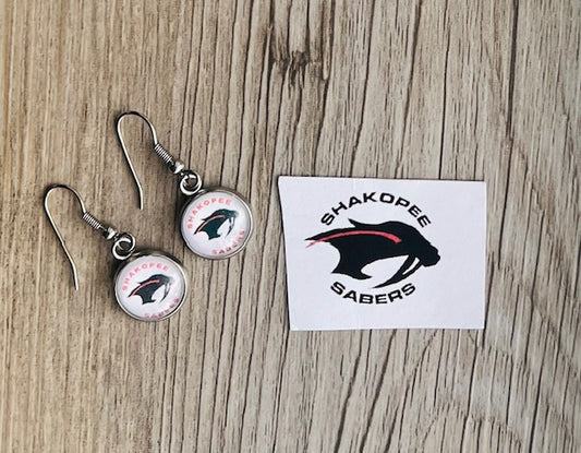 Shakopee Sabers Charm Earrings