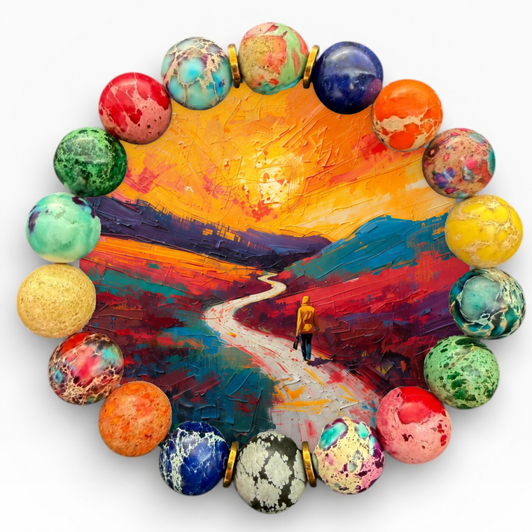 Journey to Joy multicolored bracelet and winding road