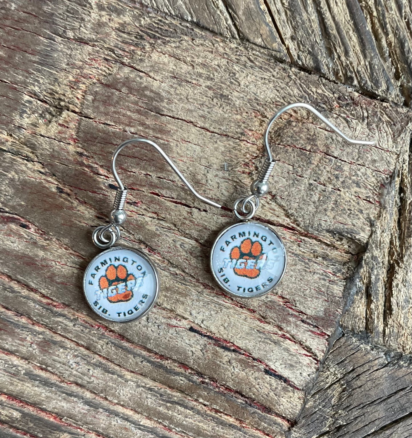 Farmington Tigers Charm Earrings